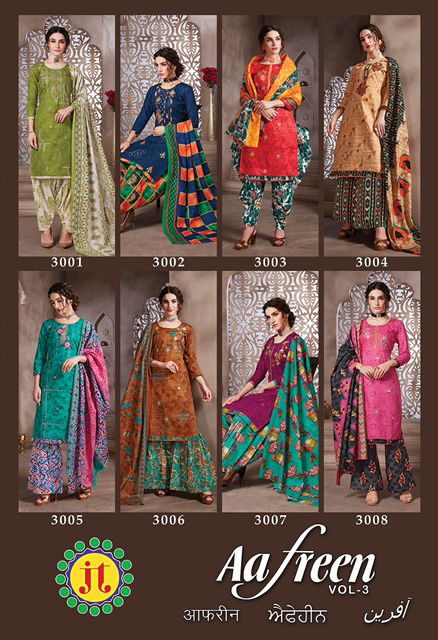 Jt Afreen 3 Latest Fancy Designer Regular Casual Wear Printed Cotton Dress Material Collection

